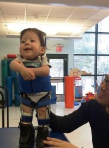 Spinal Bifida custom brace helps Shaun stand for the first time